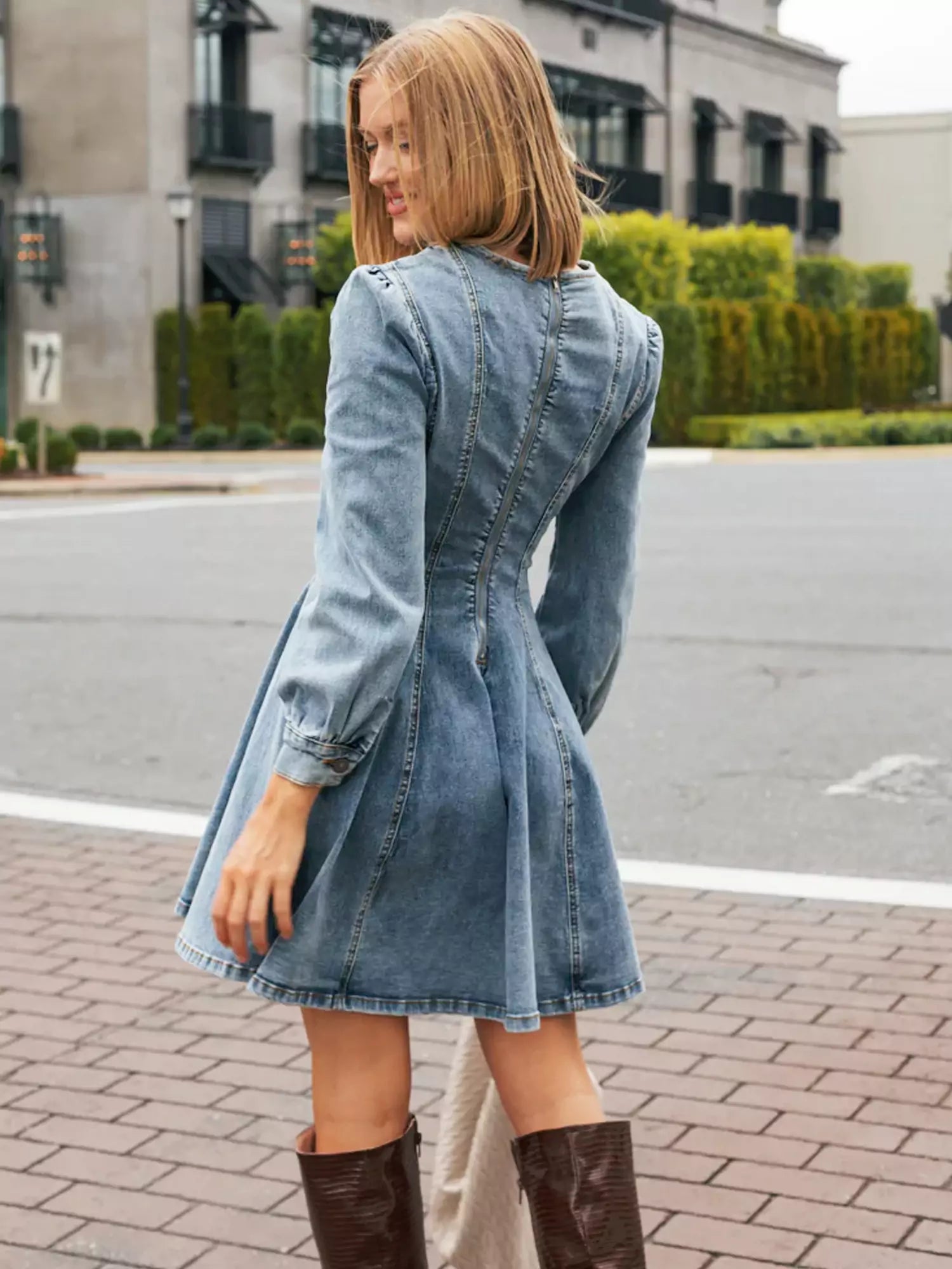 TRENDY DENIM LONDON DRESS