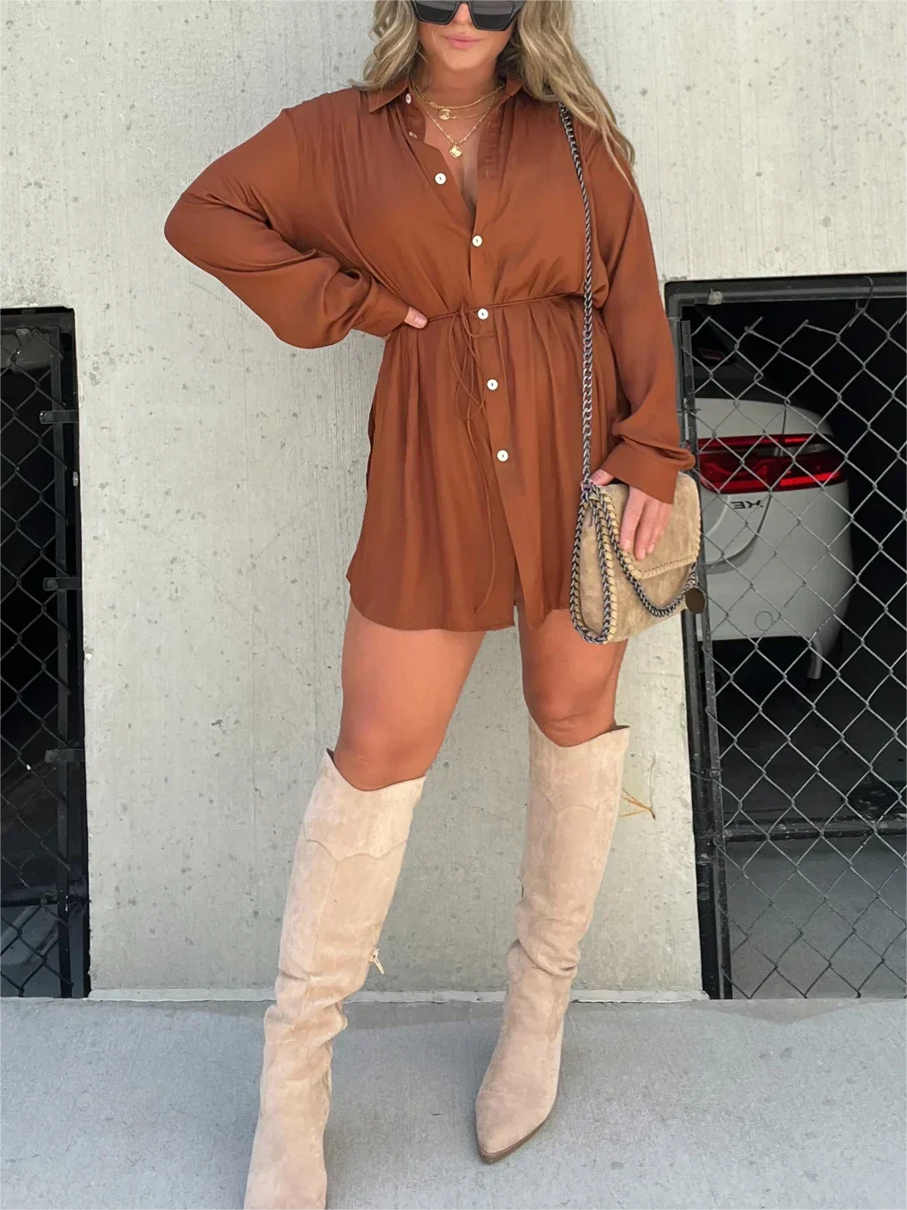 LOUISE | ROBE TUNIQUE EN SATIN
