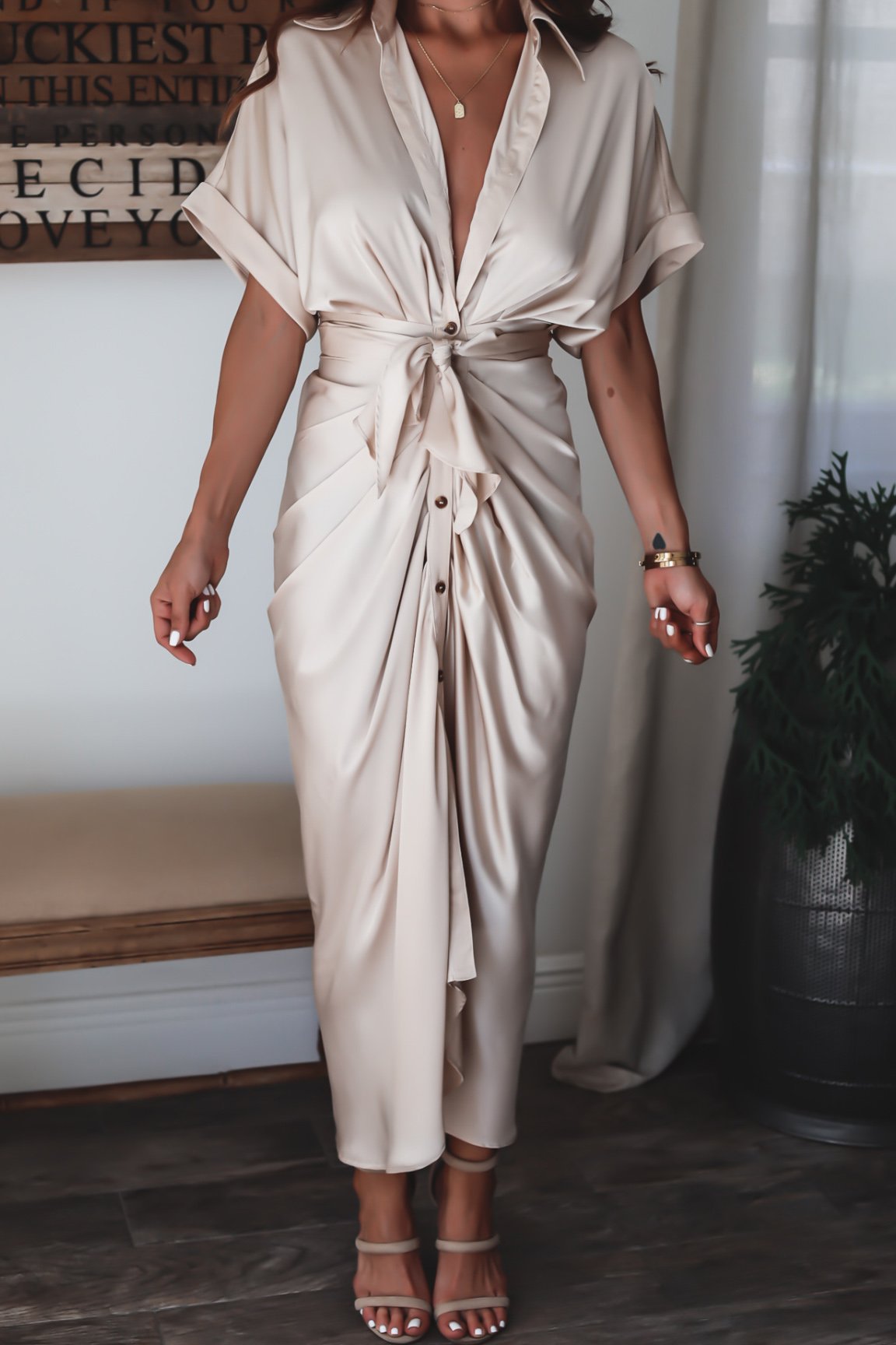 ROBE CHEMISE DE COULEUR UNIE