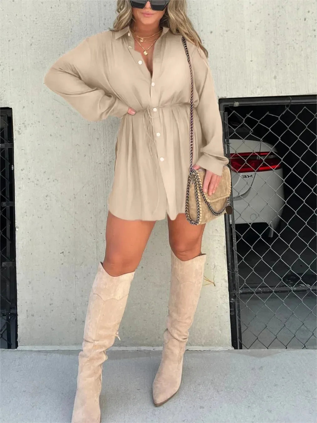 LOUISE | ROBE TUNIQUE EN SATIN