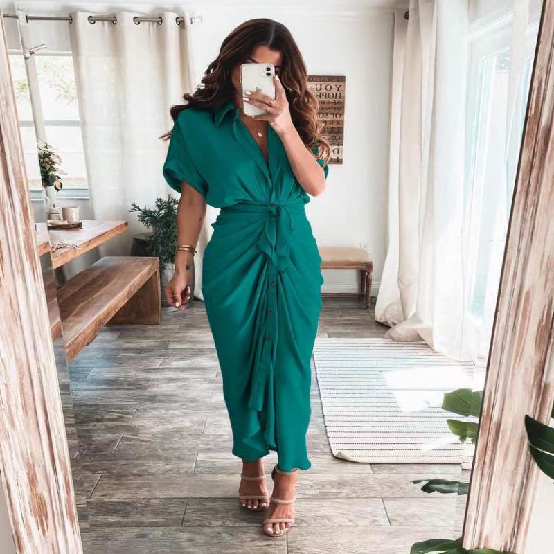 ROBE CHEMISE DE COULEUR UNIE