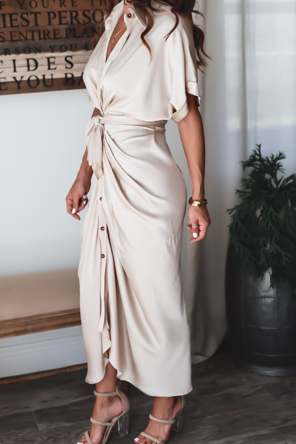 ROBE CHEMISE DE COULEUR UNIE