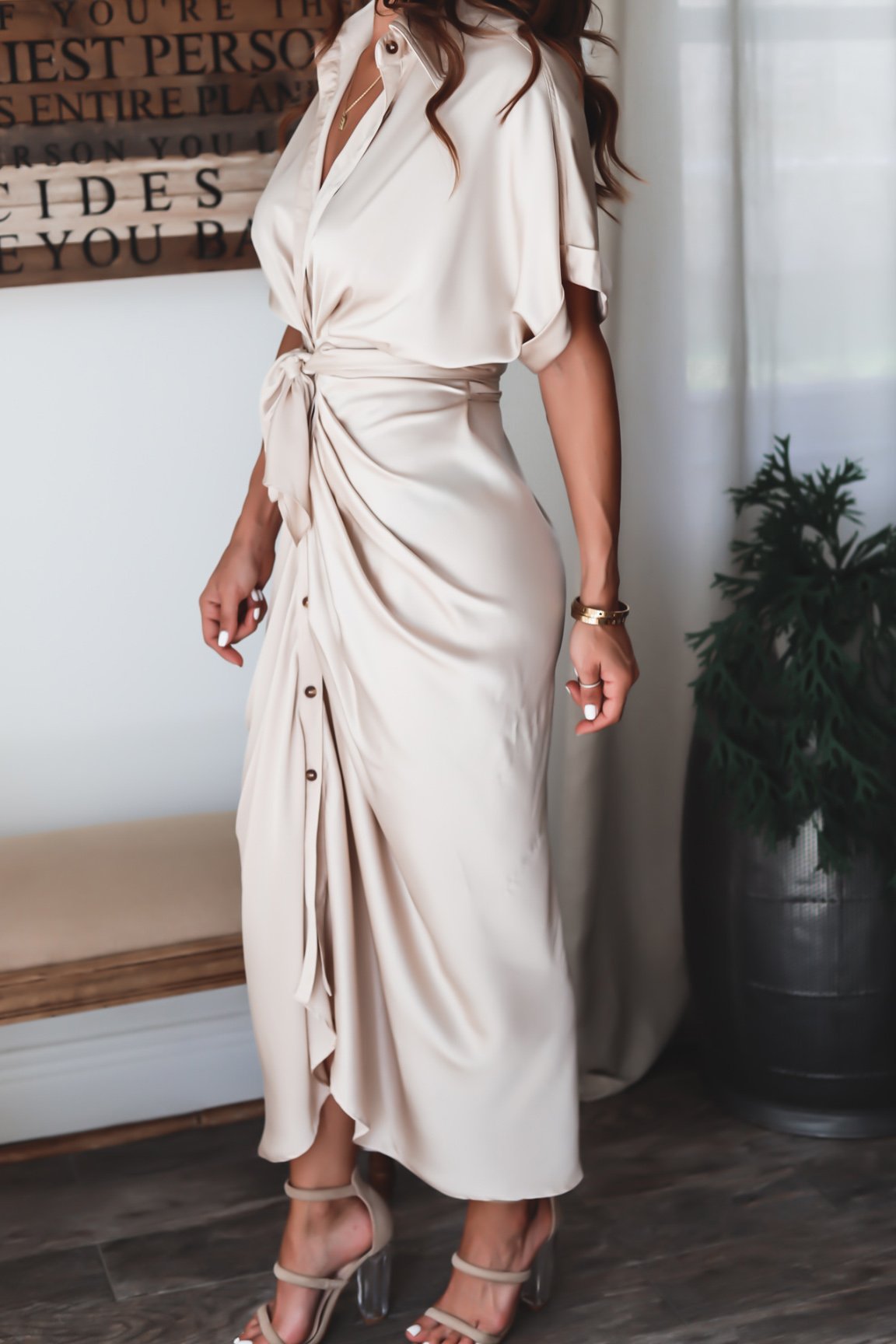 ROBE CHEMISE DE COULEUR UNIE