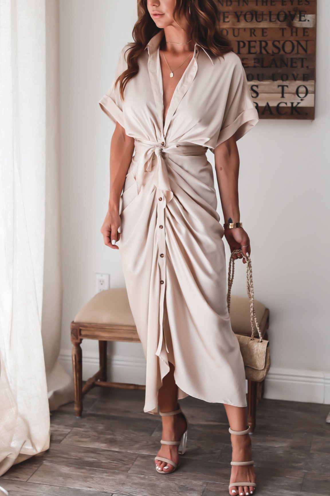 ROBE CHEMISE DE COULEUR UNIE
