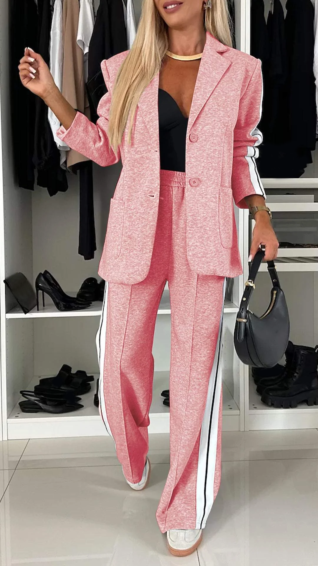 COSTUME DÉCONTRACTÉ À MANCHES LONGUES POUR FEMME