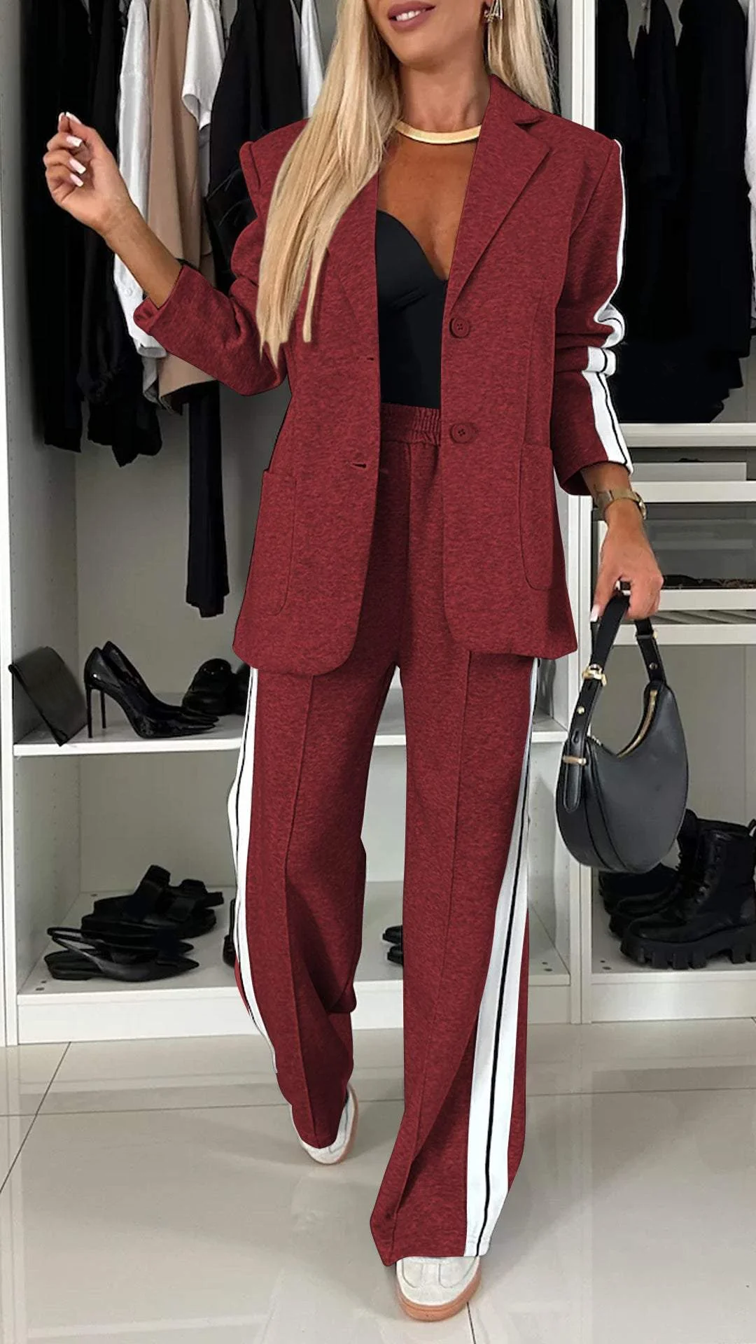 COSTUME DÉCONTRACTÉ À MANCHES LONGUES POUR FEMME