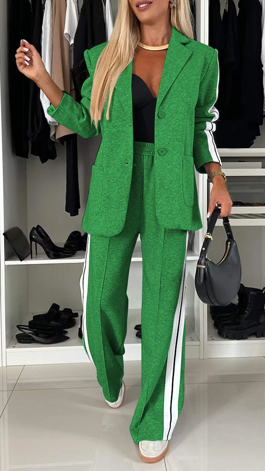 COSTUME DÉCONTRACTÉ À MANCHES LONGUES POUR FEMME