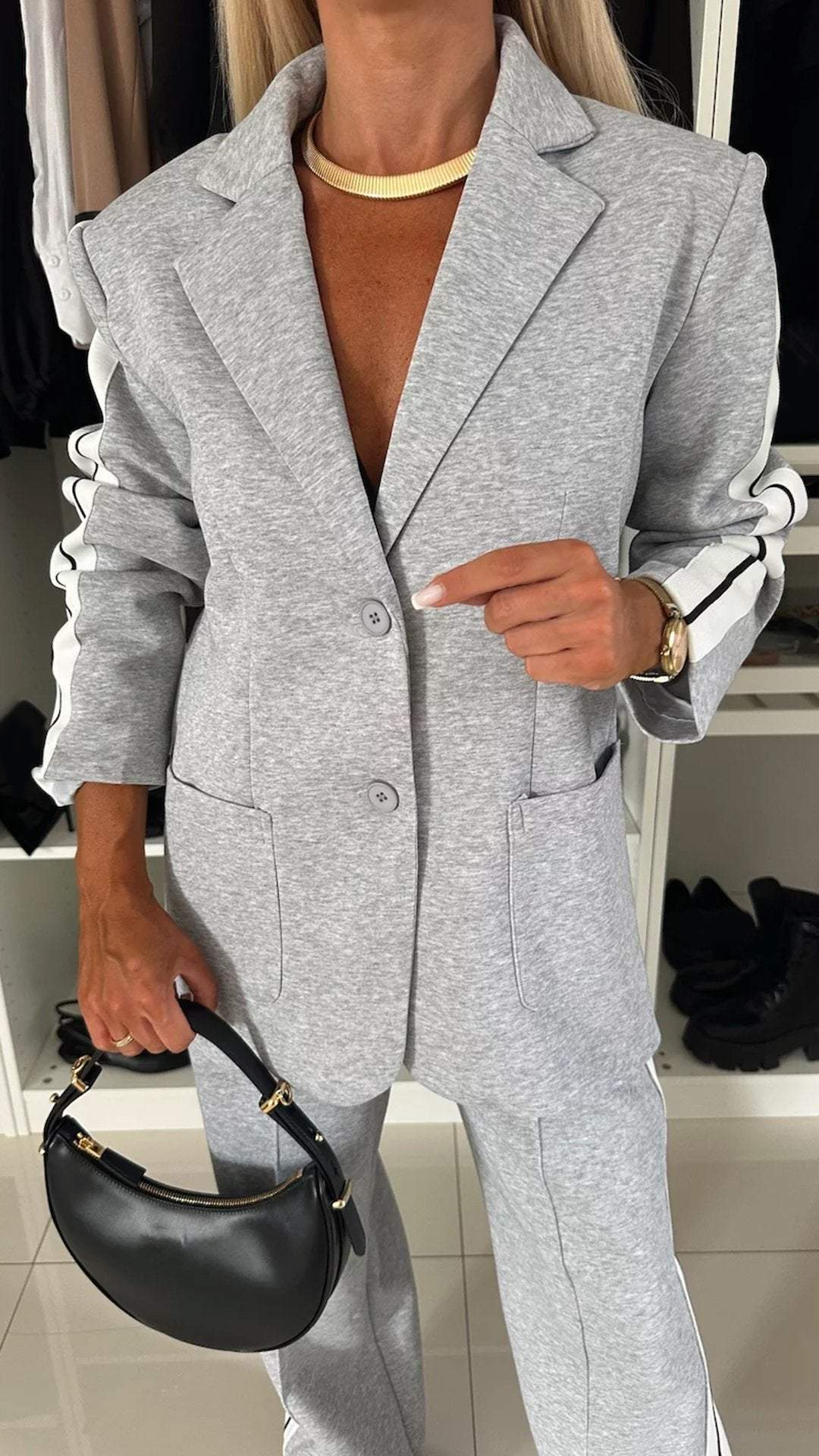 COSTUME DÉCONTRACTÉ À MANCHES LONGUES POUR FEMME