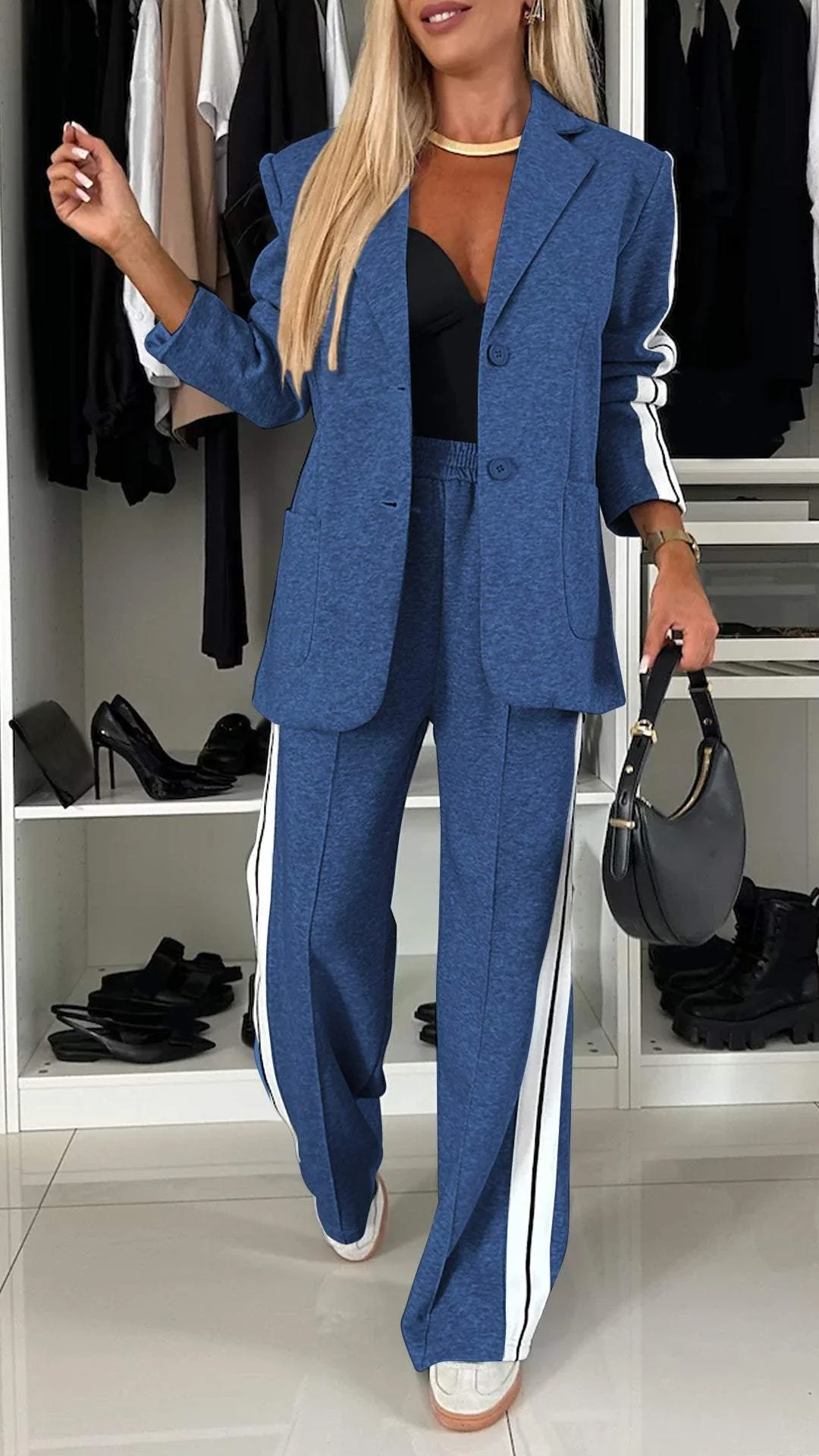 COSTUME DÉCONTRACTÉ À MANCHES LONGUES POUR FEMME
