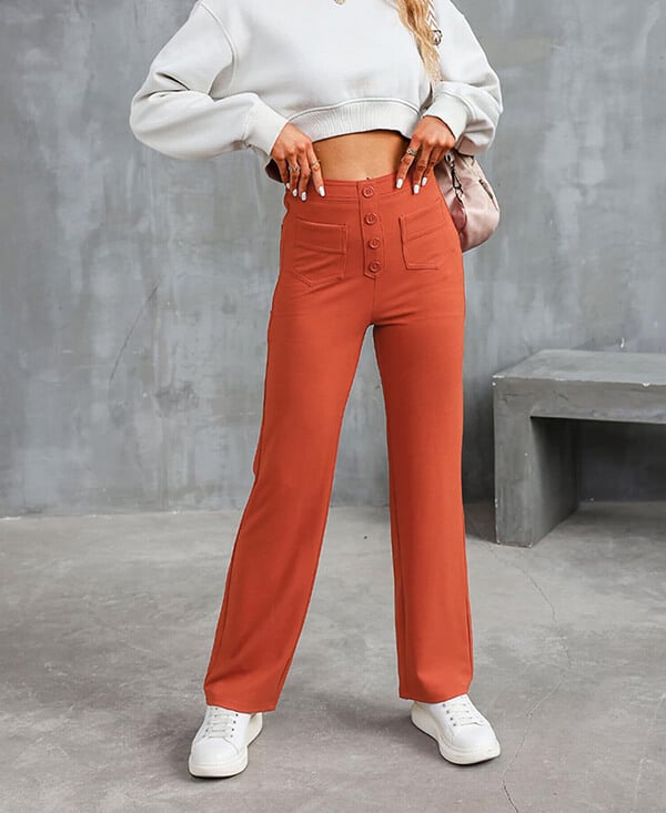 PANTALON DÉCONTRACTÉ TAILLE HAUTE DE RÊVE