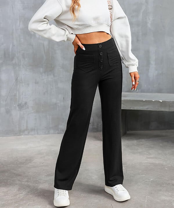 PANTALON DÉCONTRACTÉ TAILLE HAUTE DE RÊVE