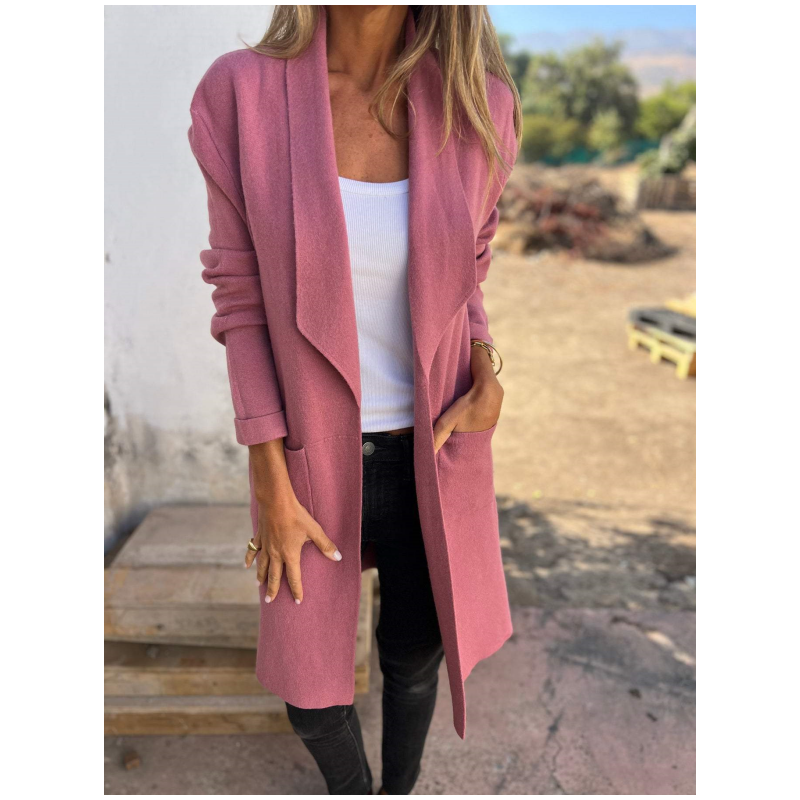 SUIT COLLAR LOOSE LONG-SLEEVED CARDIGAN